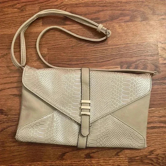 Melie Bianco Handbags - Melie Bianca Faux Leather Over the Shoulder/Crossbody Purse Light Tan